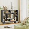 Geometric Bookcase with Anti-Tipping Kit and Storage Shelving Unit-Black
