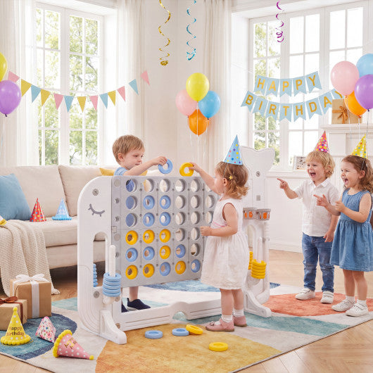 Giant 4-to-Score Game Set Jumbo Connect Four Game with Ring-toss-Gray