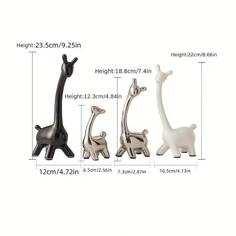 Giraffe Figurines - Decorative Ceramic 4pcs