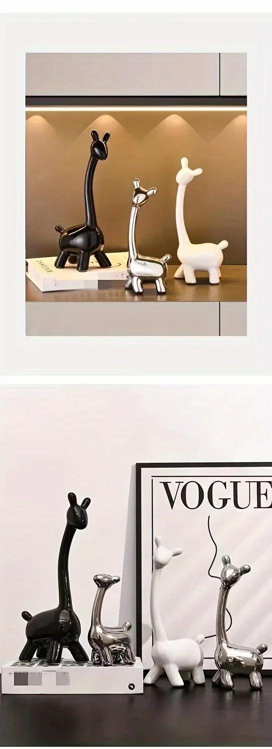 Giraffe Figurines - Decorative Ceramic 4pcs