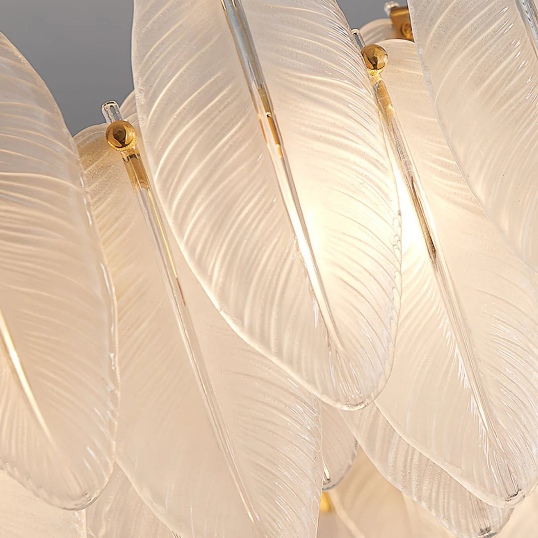 Glass Frosted Feather Chandelier