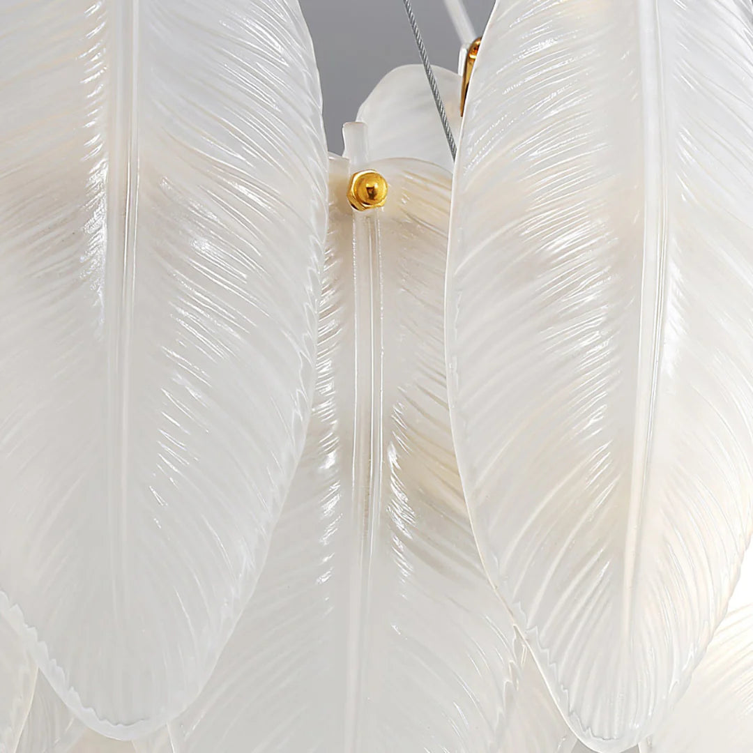 Glass Frosted Feather Chandelier