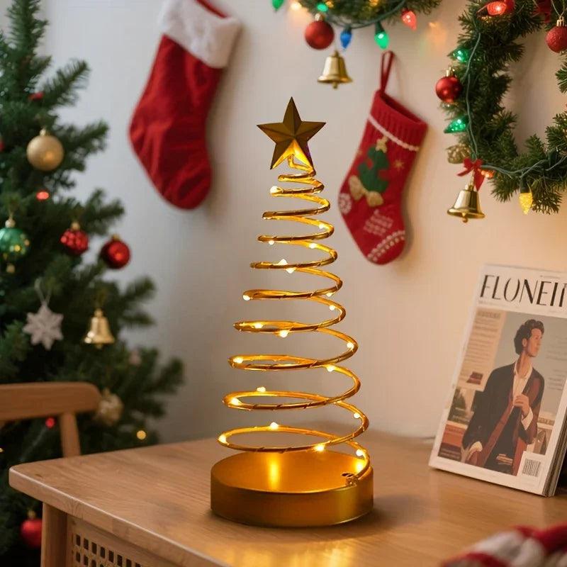 Glass Star Tree Topper with Warm White Twinkling Lights
