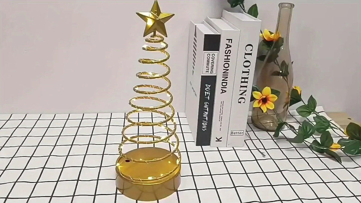 Glass Star Tree Topper with Warm White Twinkling Lights