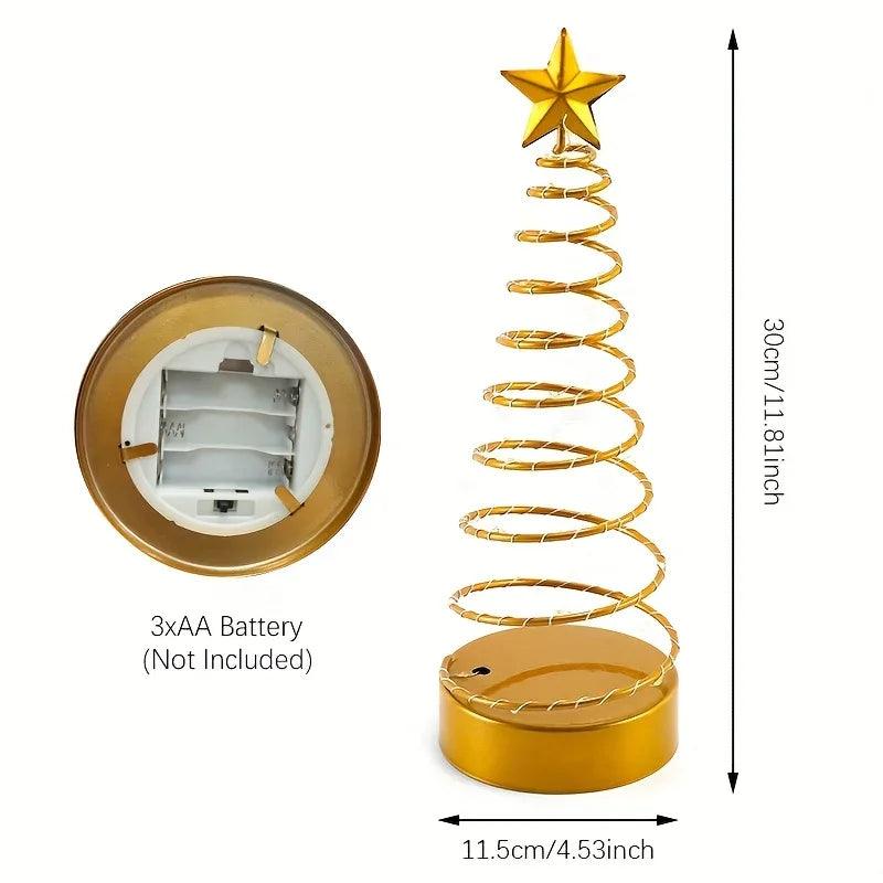 Glass Star Tree Topper with Warm White Twinkling Lights