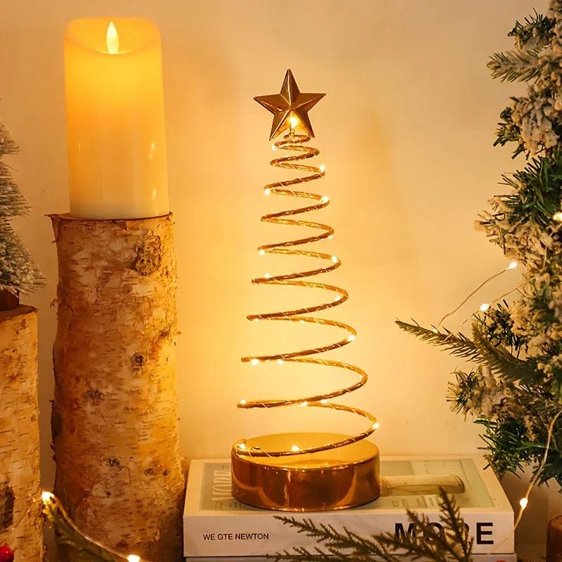 Glass Star Tree Topper with Warm White Twinkling Lights