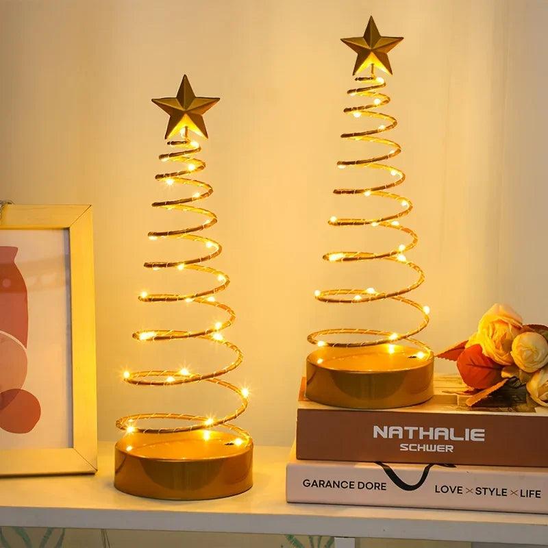 Glass Star Tree Topper with Warm White Twinkling Lights