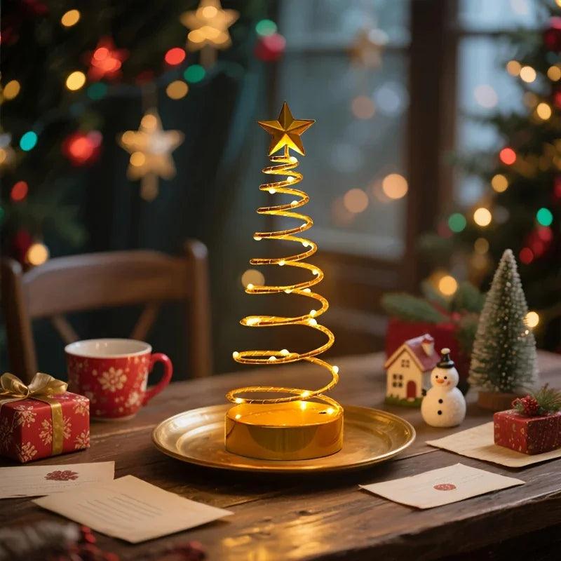 Glass Star Tree Topper with Warm White Twinkling Lights