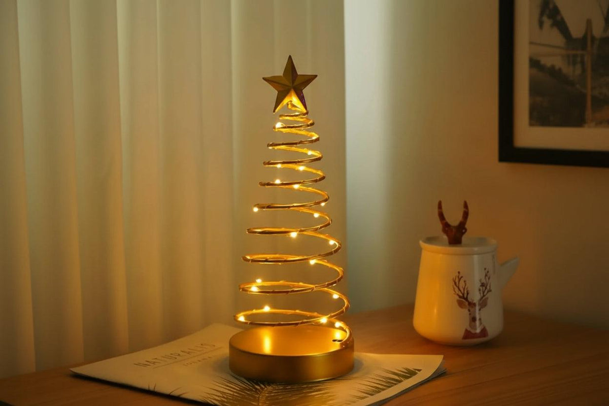 Glass Star Tree Topper with Warm White Twinkling Lights
