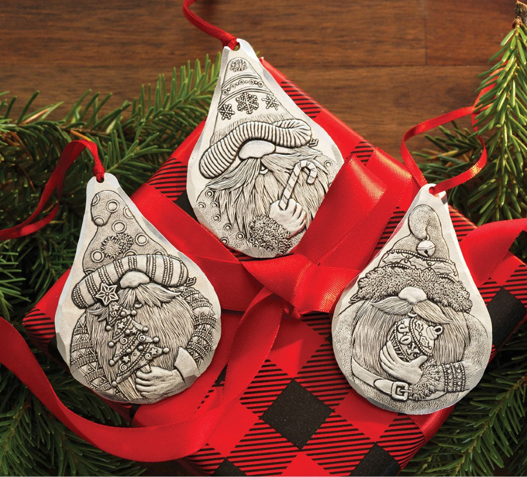 Gnome Christmas Ornament Set - 3 Piece