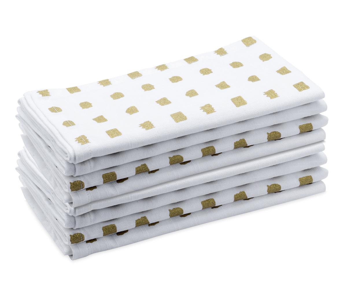 Printed Napkins - Metallic Gold Foil Napkins