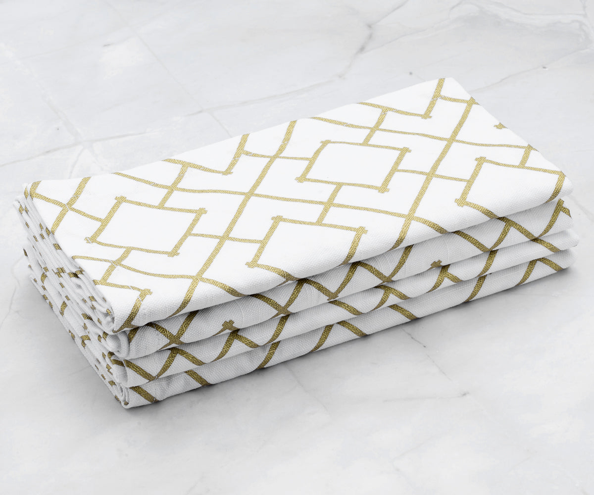 Custom Print Metallic Cotton Napkins - Customized Napkins