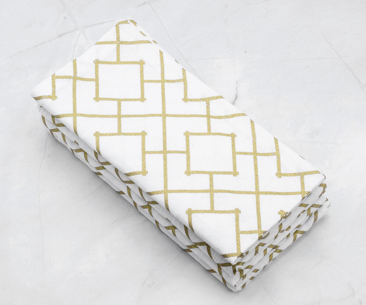 Printed Napkins - Metallic Gold Foil Napkins