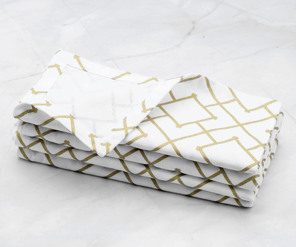 Custom Print Metallic Cotton Napkins - Customized Napkins