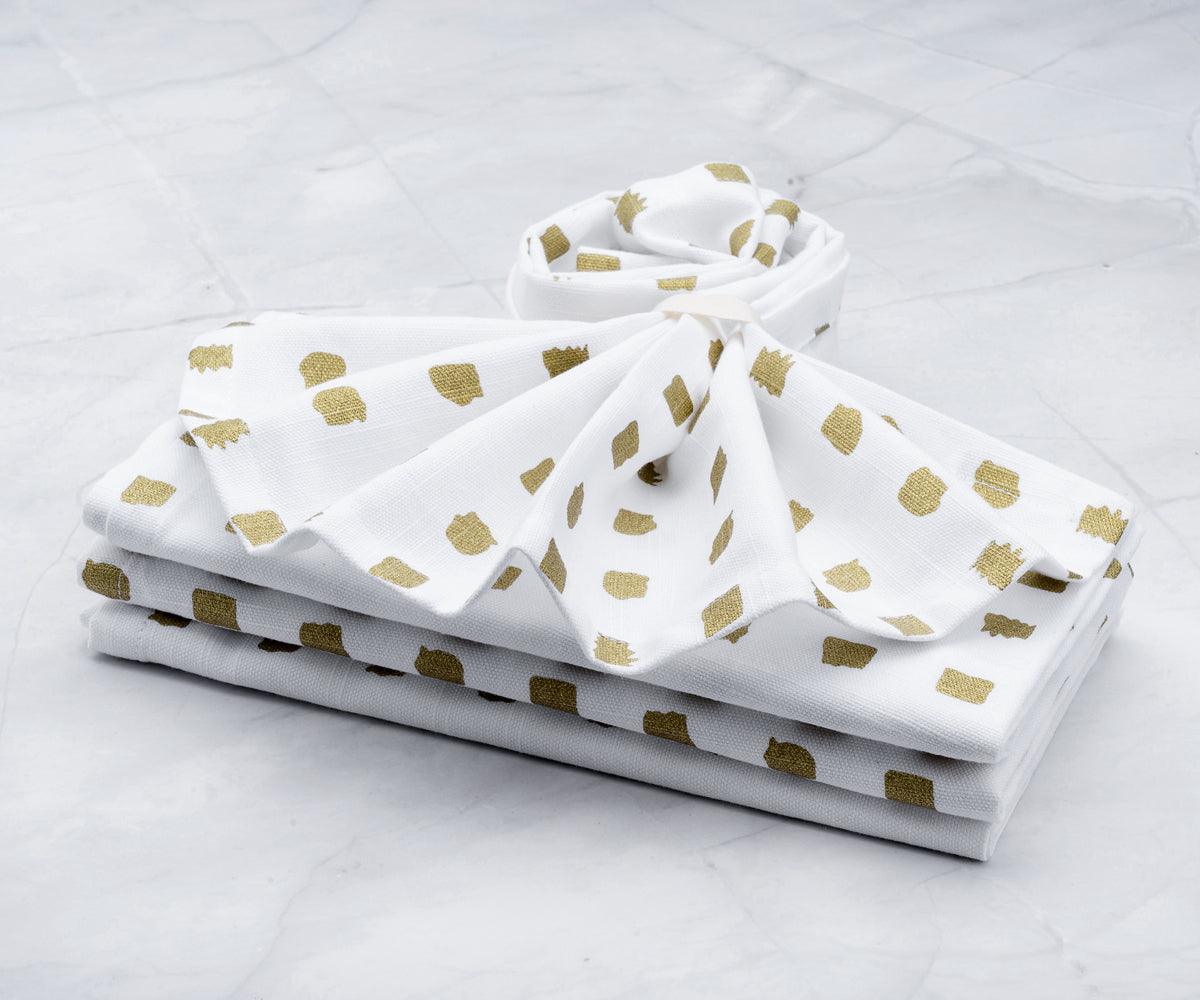 Custom Print Metallic Cotton Napkins - Customized Napkins