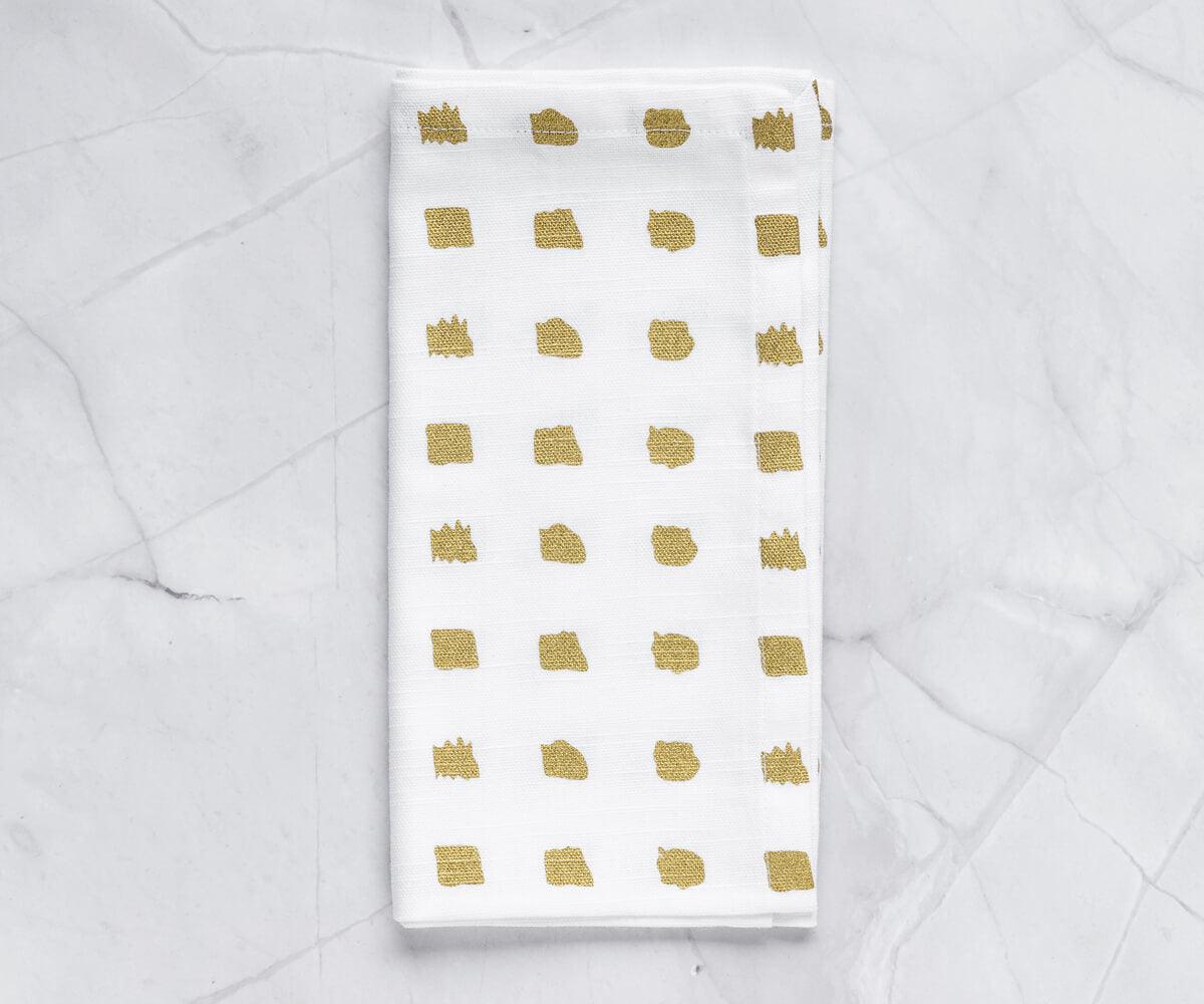 Printed Napkins - Metallic Gold Foil Napkins