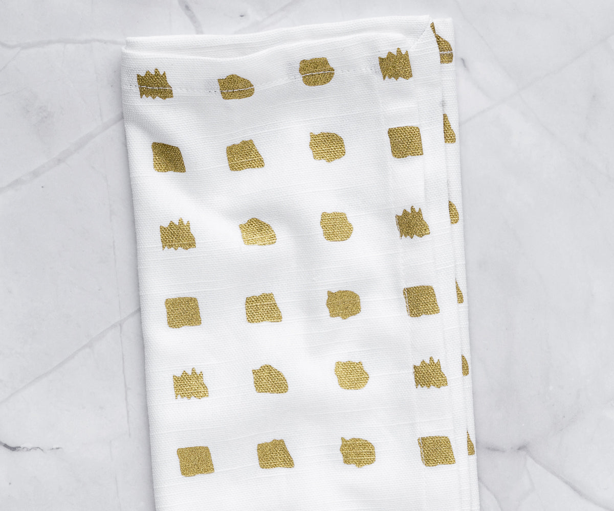 Custom Print Metallic Cotton Napkins - Customized Napkins
