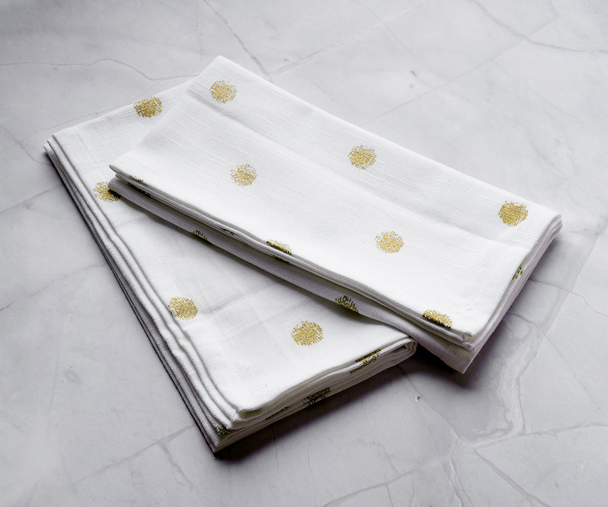 Custom Print Metallic Cotton Napkins - Customized Napkins
