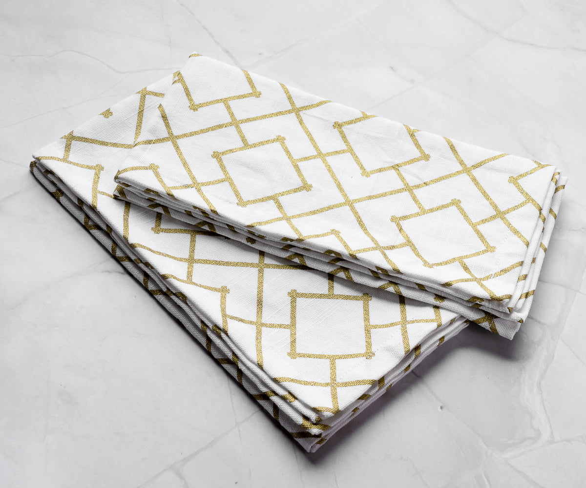 Custom Print Metallic Cotton Napkins - Customized Napkins