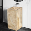 Gold Travertine Pedestal Rectangular Prism Sink Honed (W)14