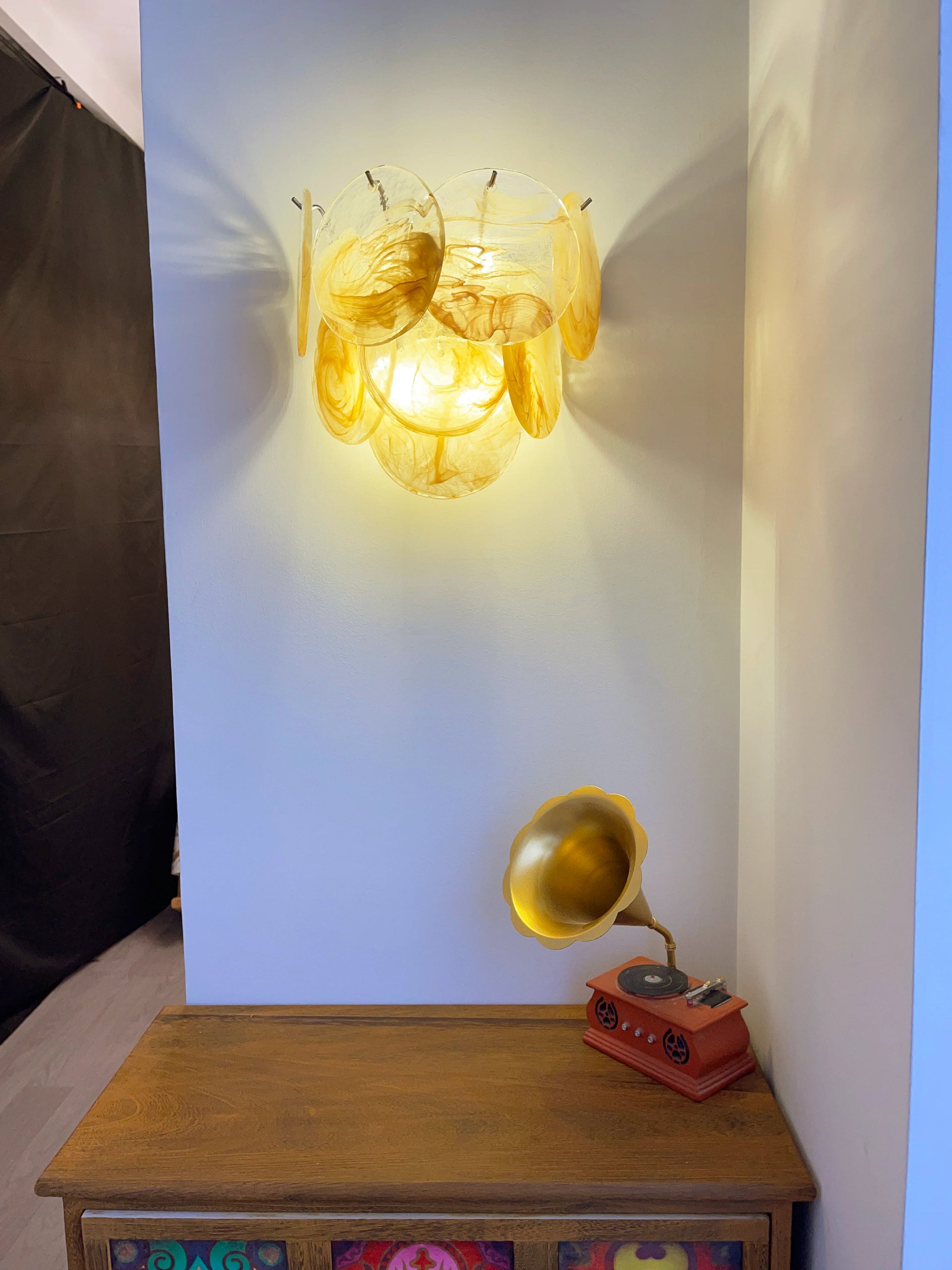 Gold Vintage Murano Glass Wall Lamp