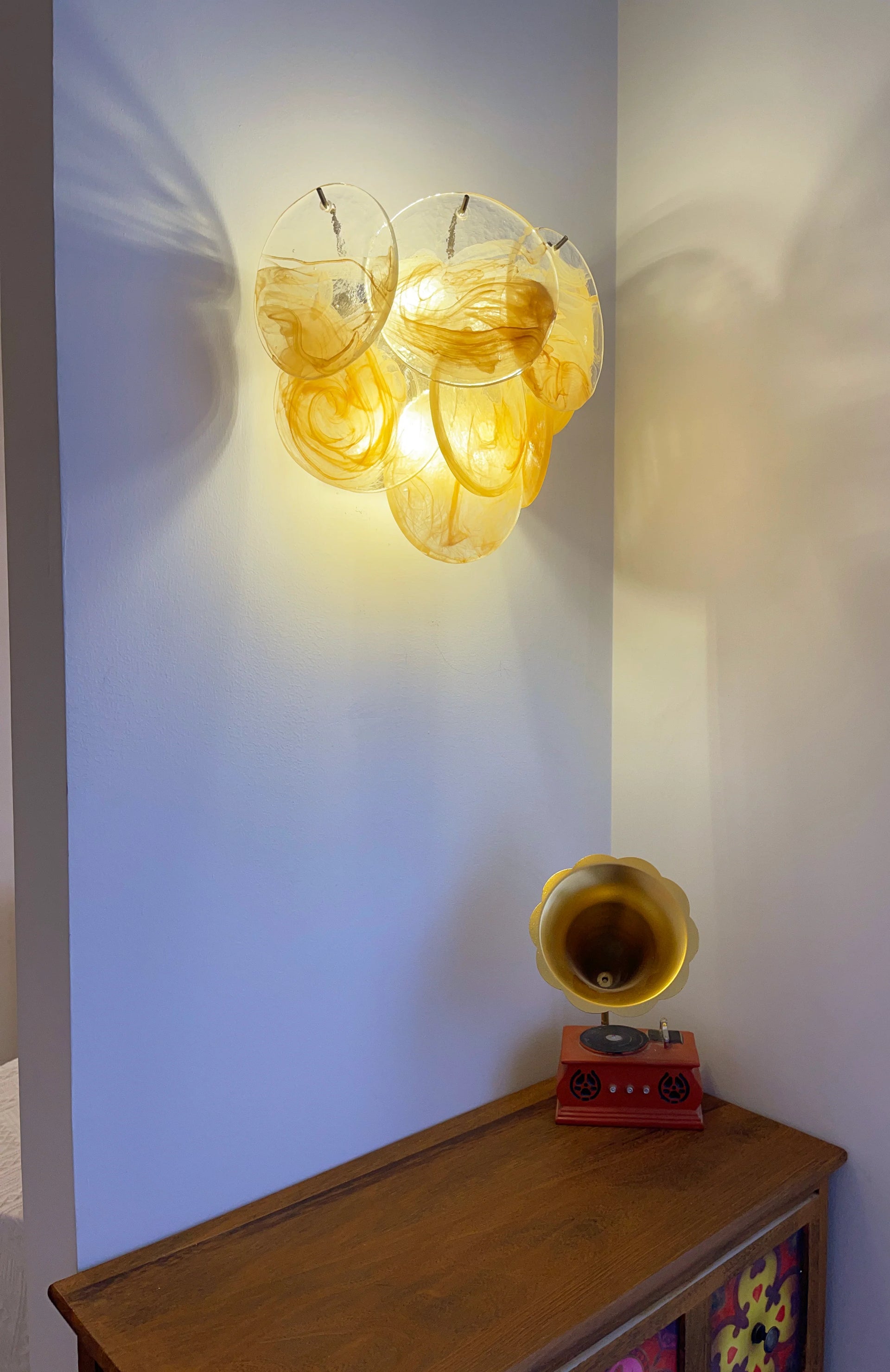 Gold Vintage Murano Glass Wall Lamp