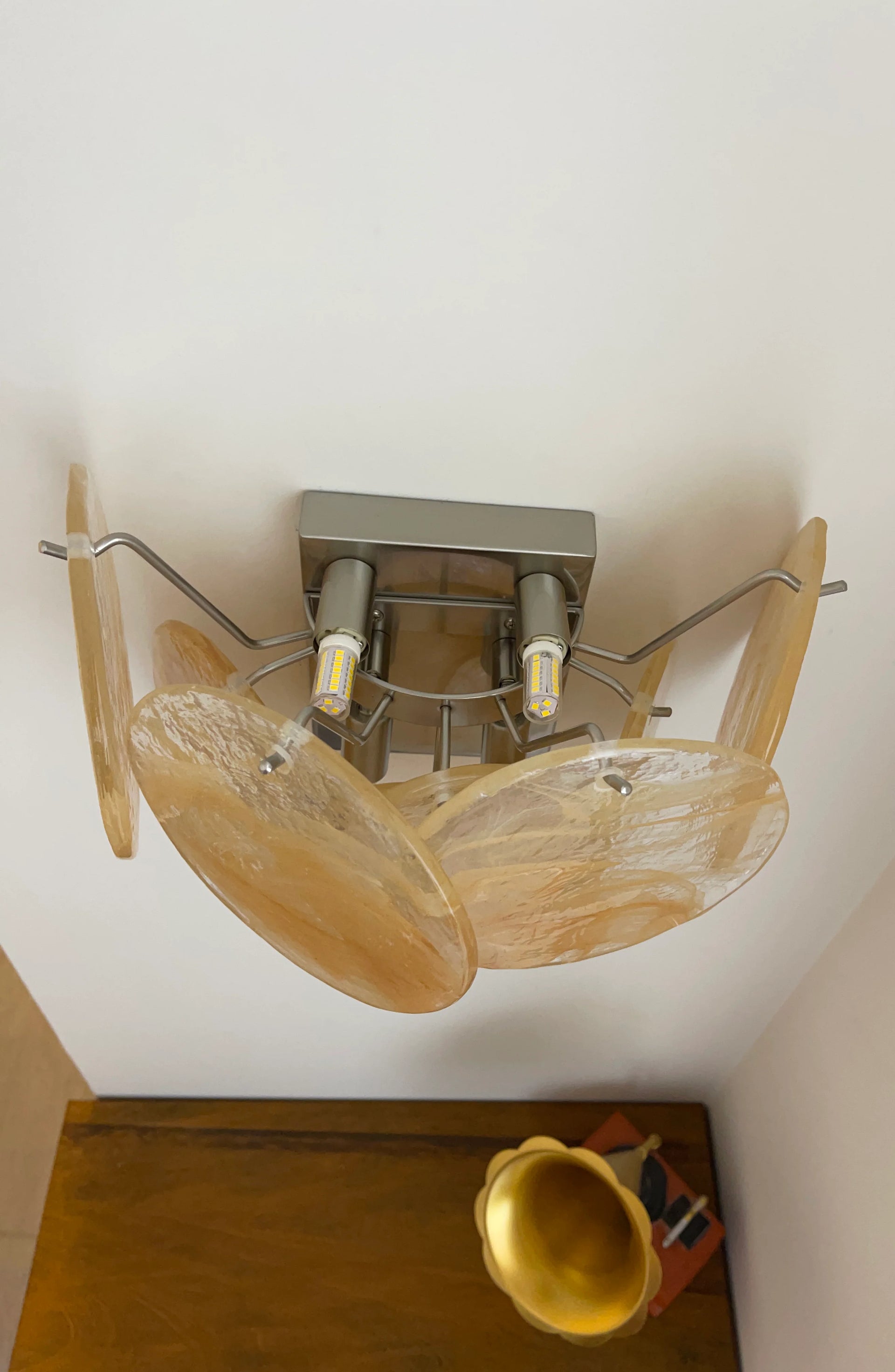 Gold Vintage Murano Glass Wall Lamp