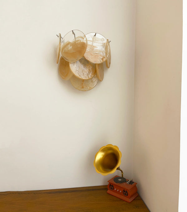 Gold Vintage Murano Glass Wall Lamp
