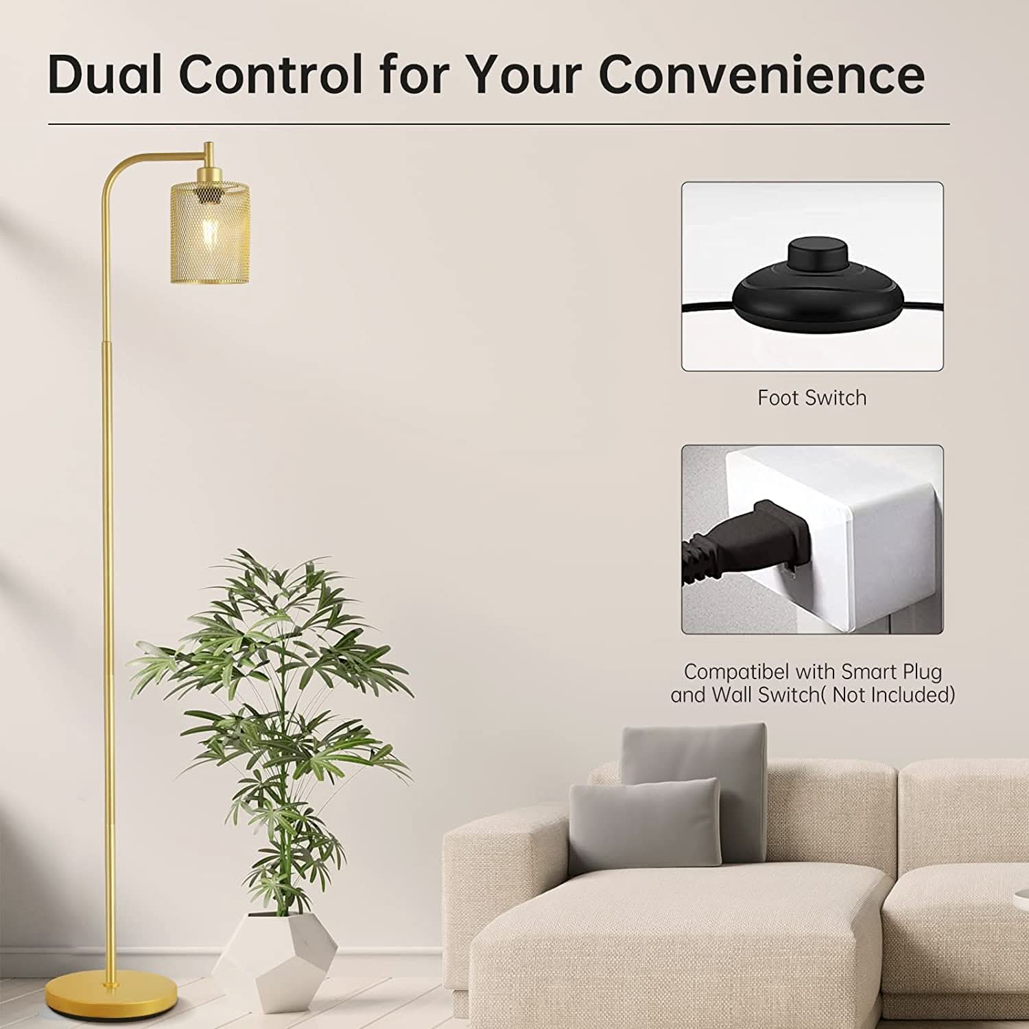 Gold Floor Lamp Iluminating