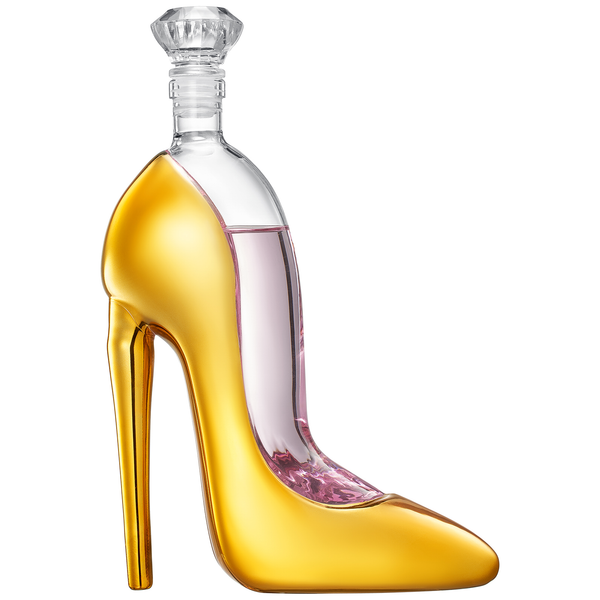 Gold Heel Stiletto High Heels Shape Decanter Whiskey and Wine Decanter with Stopper - High Heel Decanter for Wine Liquor Bourbon Tequila, Elegant Decanter Gifts for Women - Copyright Design