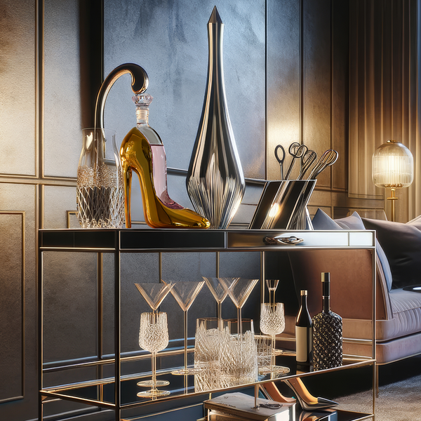 Gold Heel Stiletto High Heels Shape Decanter Whiskey and Wine Decanter with Stopper - High Heel Decanter for Wine Liquor Bourbon Tequila, Elegant Decanter Gifts for Women - Copyright Design