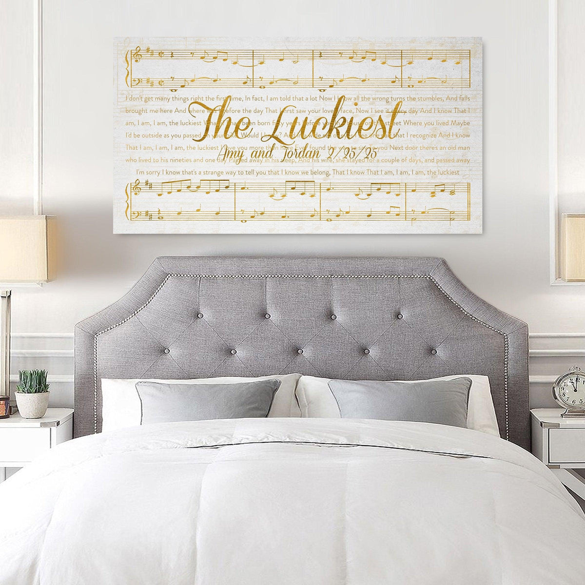 Gold Sheet Music and Lyrics Wall Art