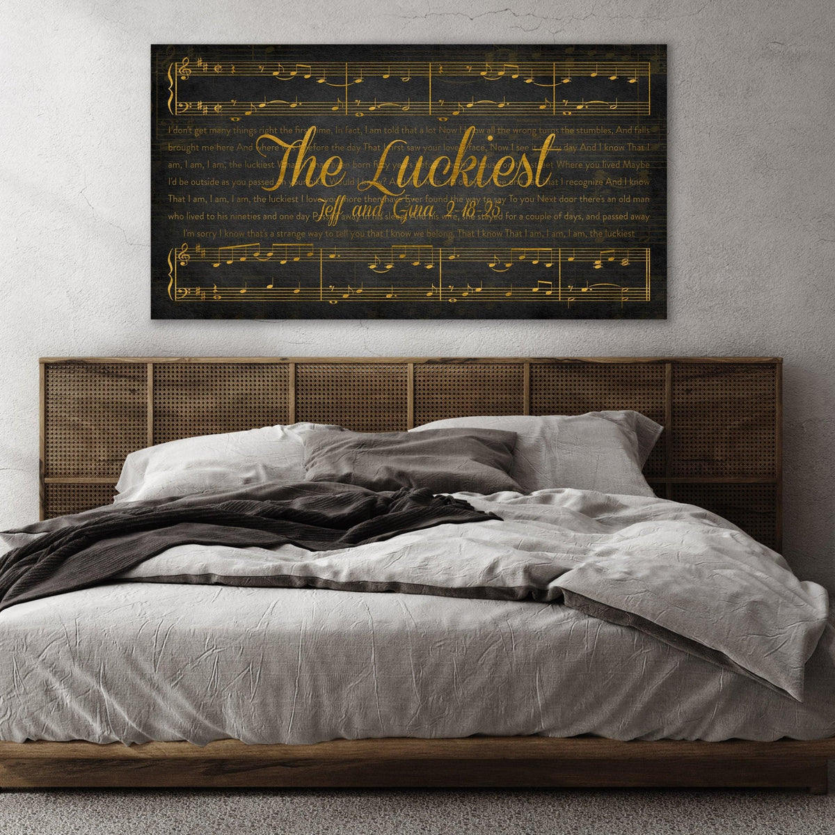 Gold Sheet Music and Lyrics Wall Art