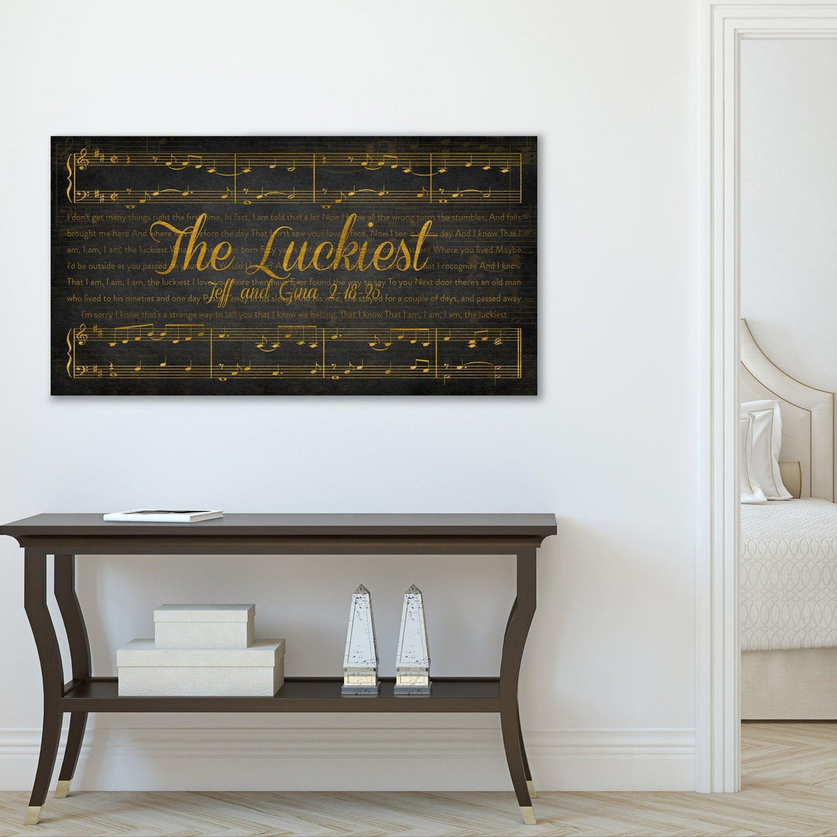 Gold Sheet Music and Lyrics Wall Art