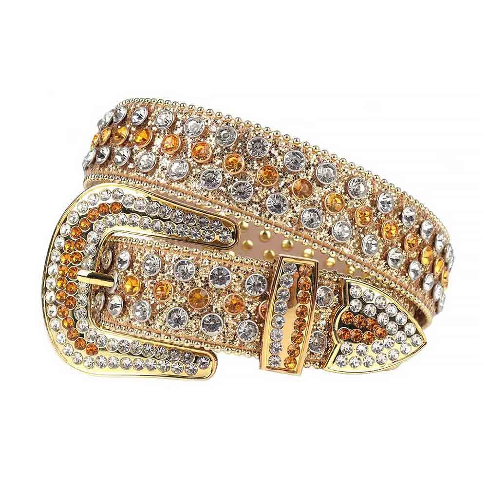 Gold Studded Sparkling Rhinestone Belt