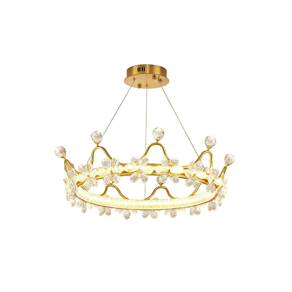 Golden Crown Garland Crystal Chandelier