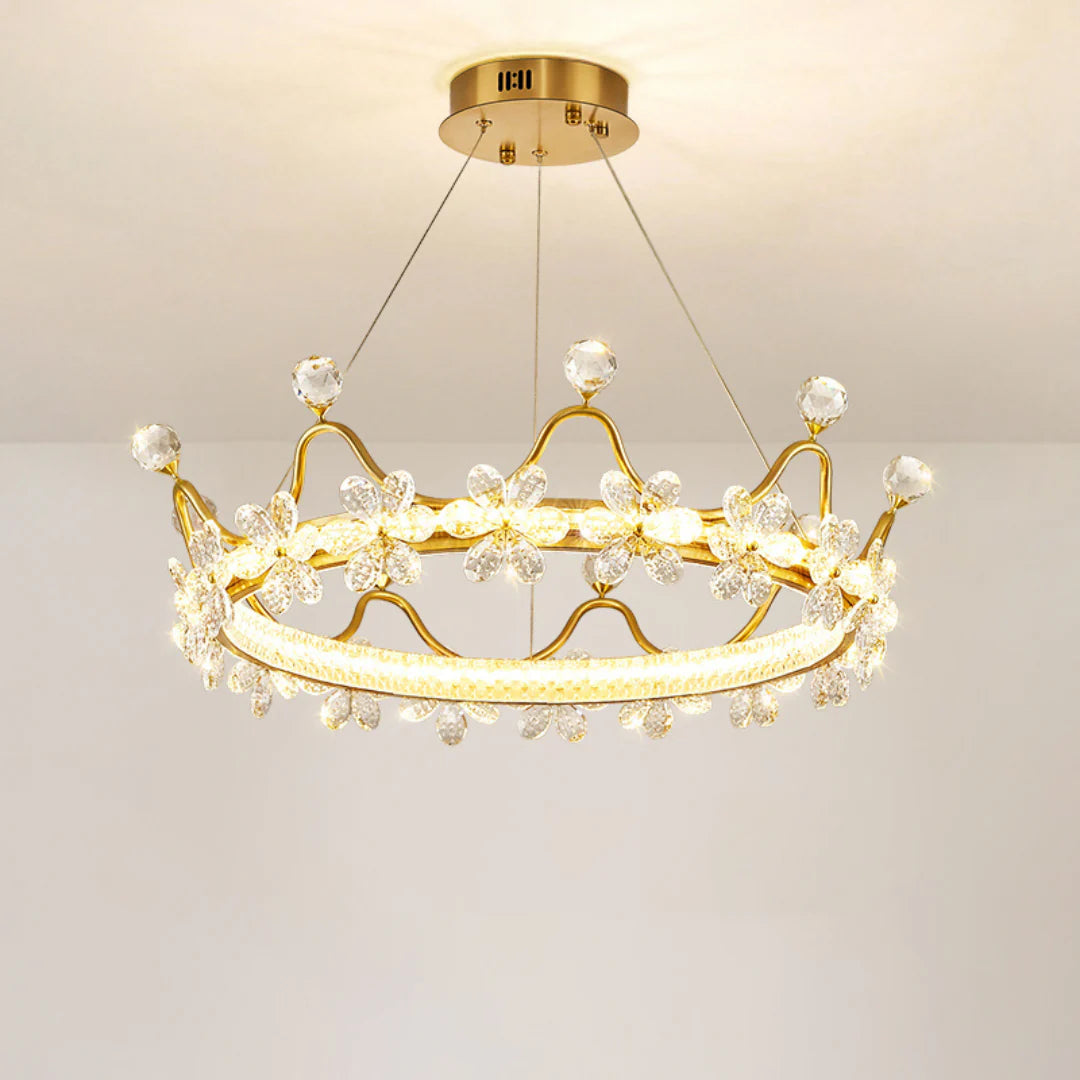 Golden Crown Garland Crystal Chandelier