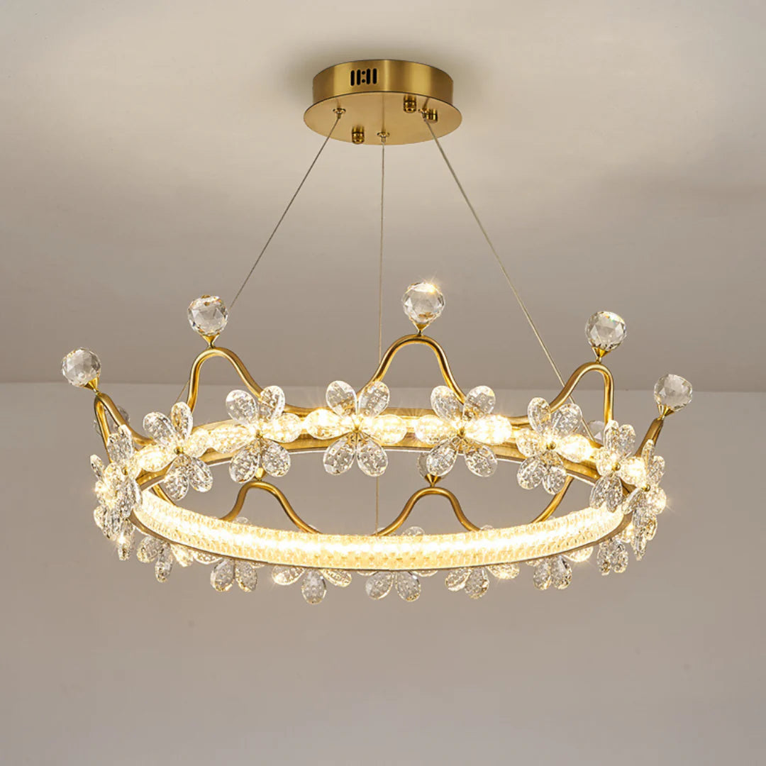 Golden Crown Garland Crystal Chandelier