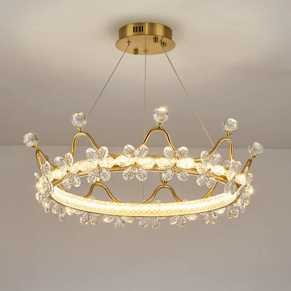 Golden Crown Garland Crystal Chandelier