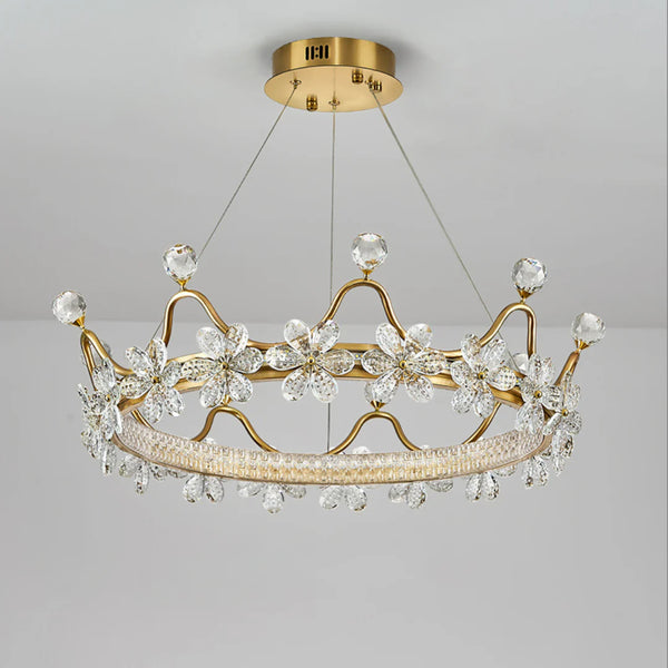Golden Crown Garland Crystal Chandelier