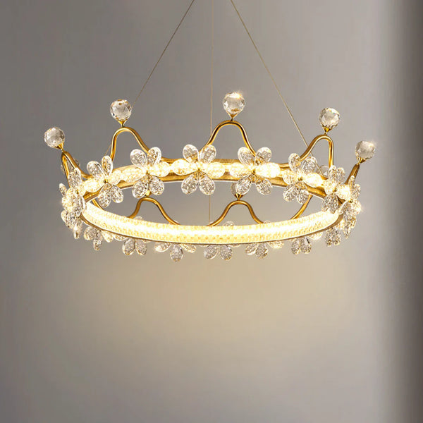 Golden Crown Garland Crystal Chandelier