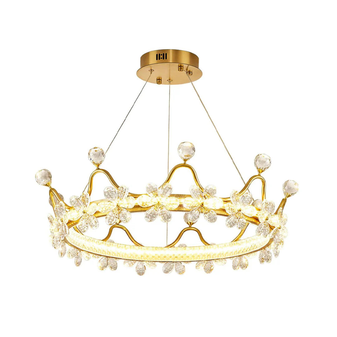Golden Crown Garland Crystal Chandelier