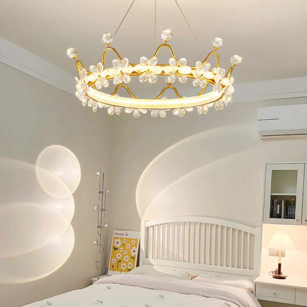 Golden Crown Garland Crystal Chandelier