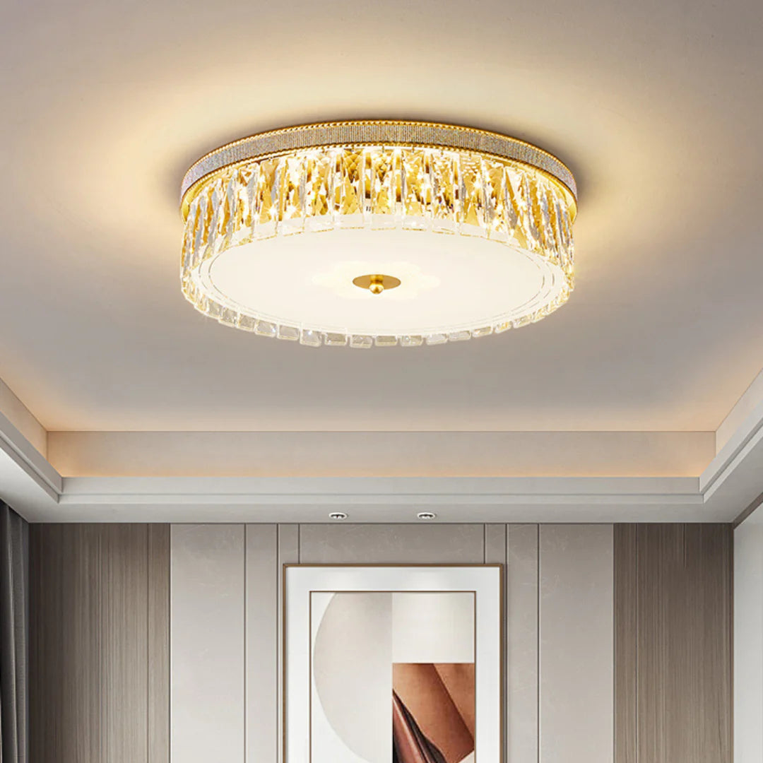 Golden Crystal Ceiling Lamp