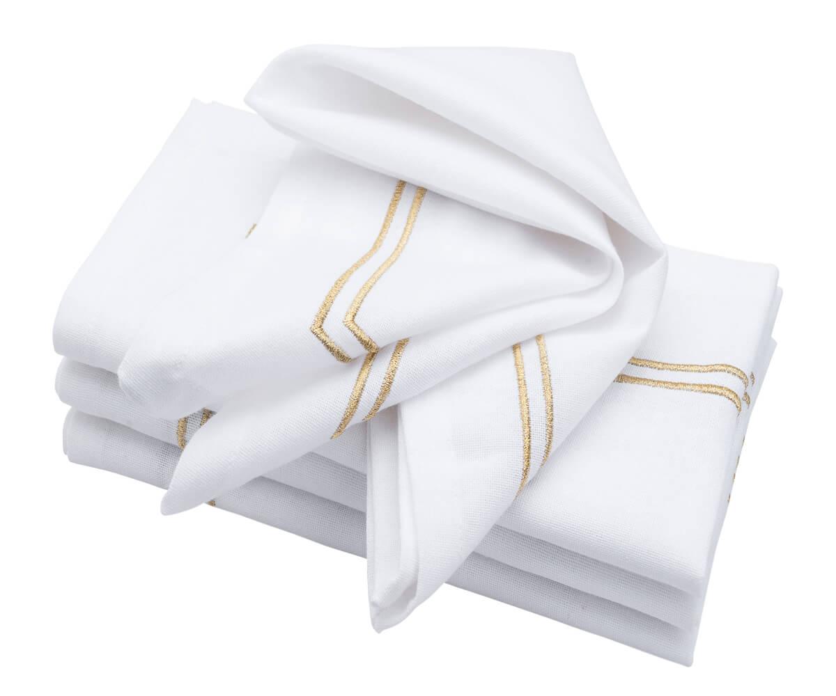 Beige Double Line Embroidery Napkins