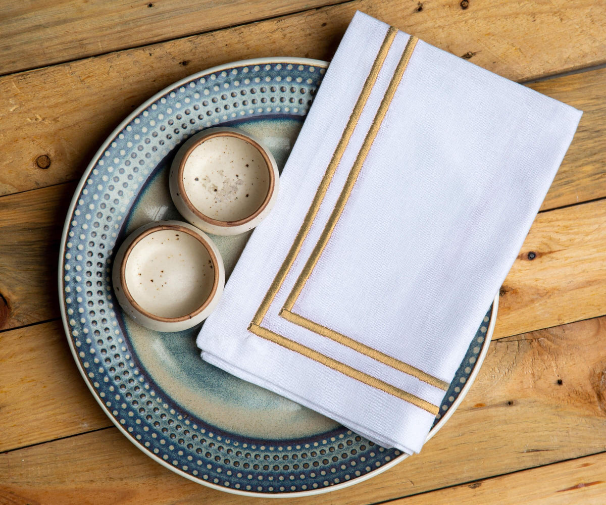 Embroidery Napkins - Black Dinner Napkins