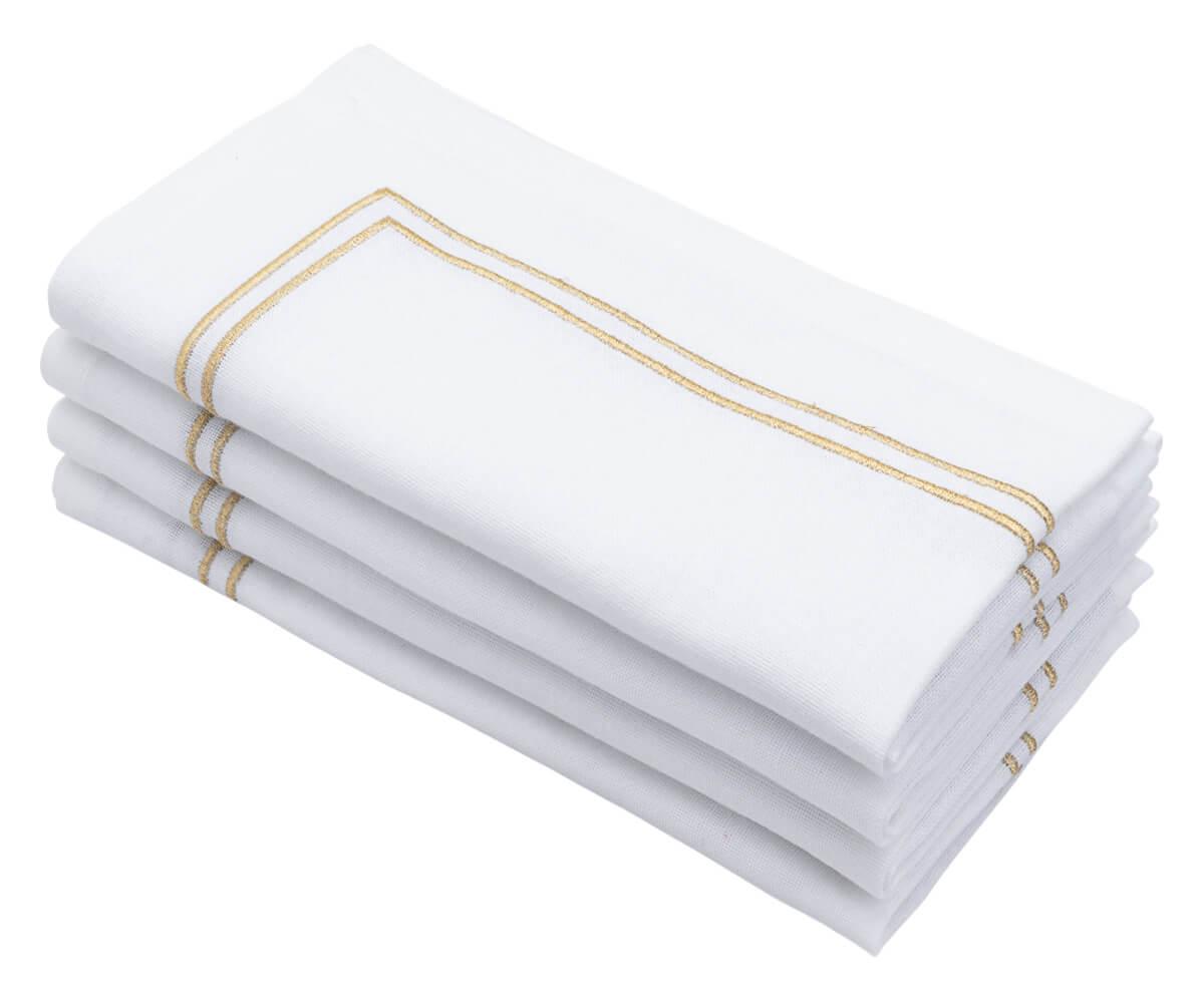 Beige Double Line Embroidery Napkins
