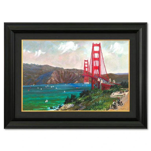 Golden Gate Bike Ride (UNFRAMED) by Alexander Chen - Seriolithograph | Giclee - Artman - Gifts for You 'n Me