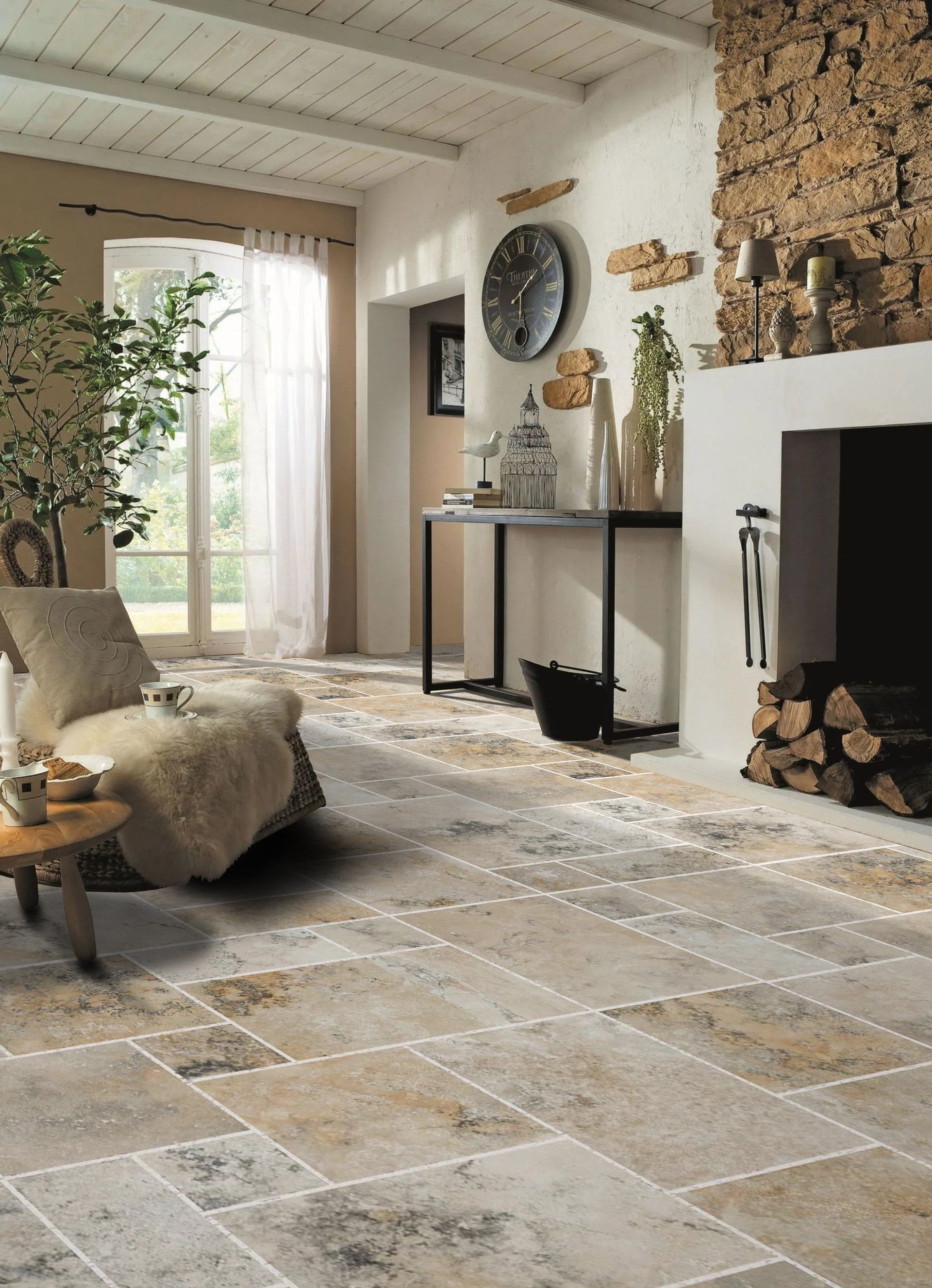 Golden Ink Antique Pattern Brushed, Chiseled, and Partially Filled - Livfloors Collection