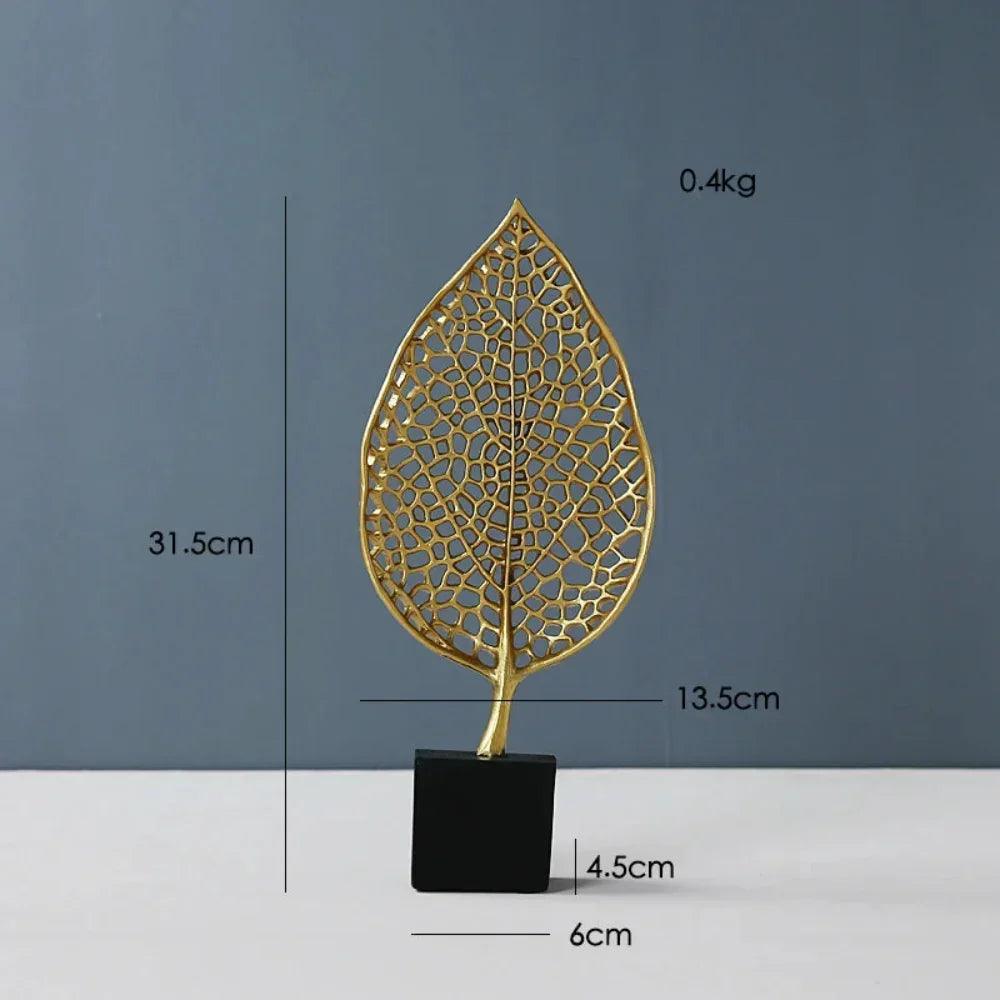 Golden Leaf Tabletop Sculpture